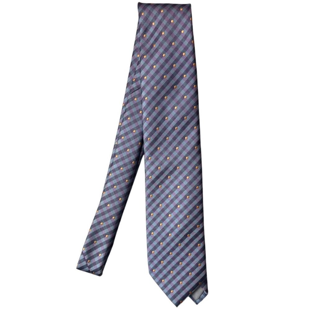 Kilburne & Finch Men's Neck Tie Checkered Plaid Dots Multicolor 58" X‎ 3"